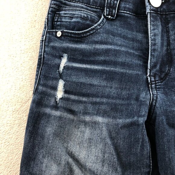 Democracy Womens Jeans Size 2 Distressed Skinny Leg Blue Denim Stretch Ankle - Picture 12 of 16